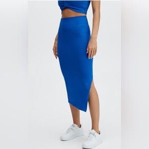 Fabletics High- waisted Ribbed Seamless Skirt Blue